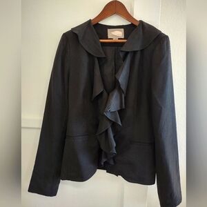 Forever 21Black Ruffle Blazer Jacket- Large